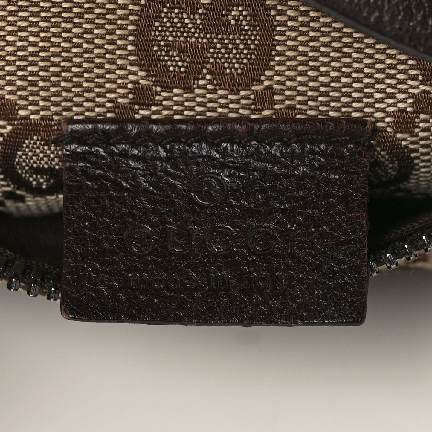 GG Monogram Double Pocket Belt Bag Dark Brown