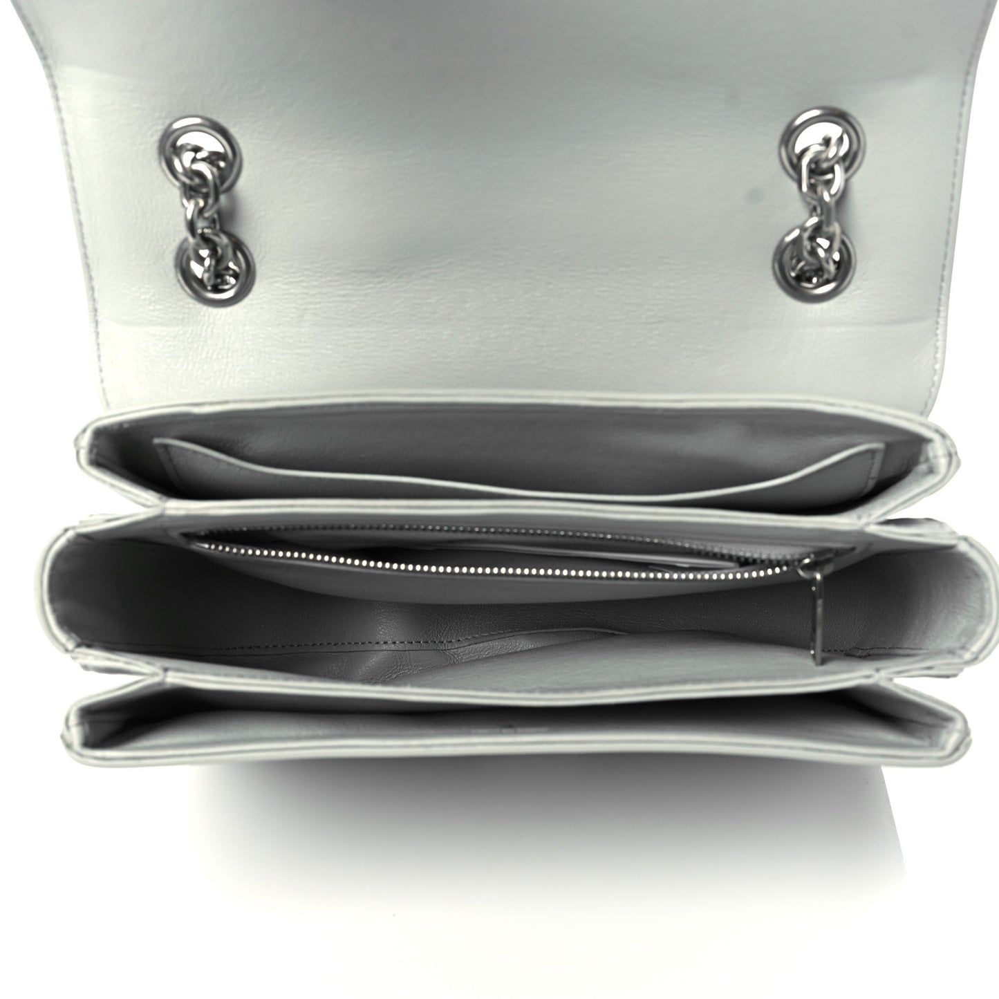 Shiny Calfskin Medium C Bag Light Grey