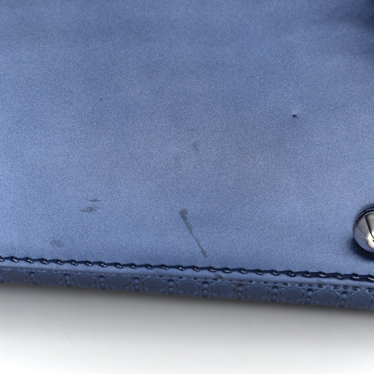 Metallic Patent Micro-Cannage Medium Lady Dior Blue