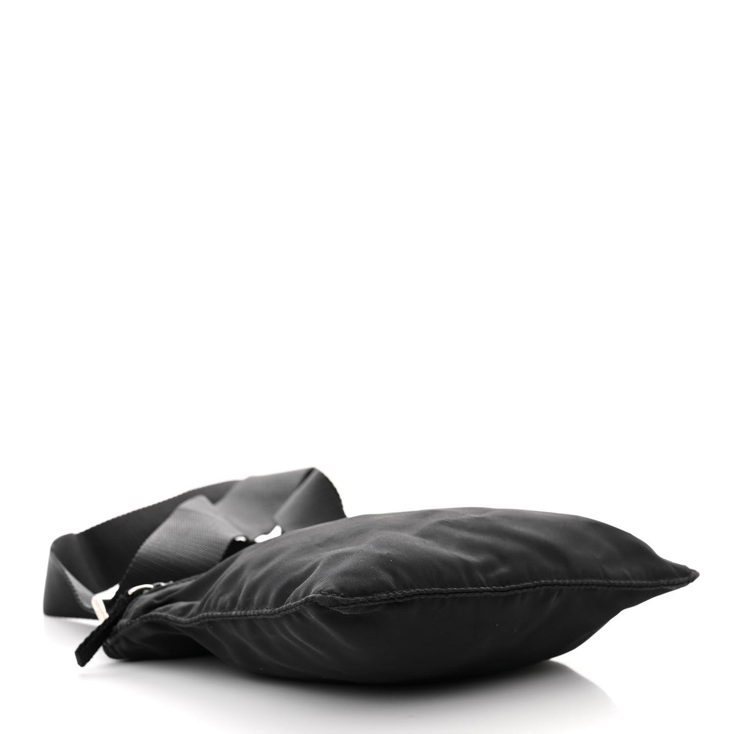 Nylon Saffiano Flat Messenger Bag Black