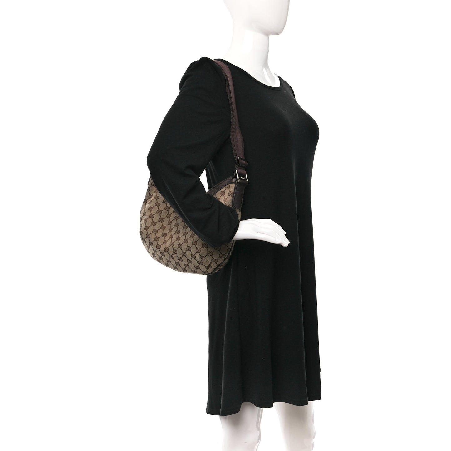 Monogram Medium Half Moon Hobo Dark Brown