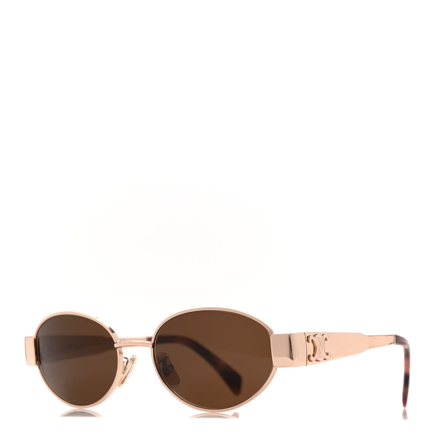 Celine Metal Triomphe 01 Sunglasses CL40235U Rose Gold Brown