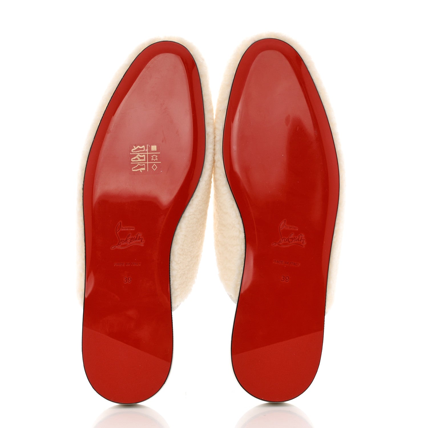 Christian Louboutin Shearling Womens Coolito Donna Loafer Mules 39 Navy White 5 of 7