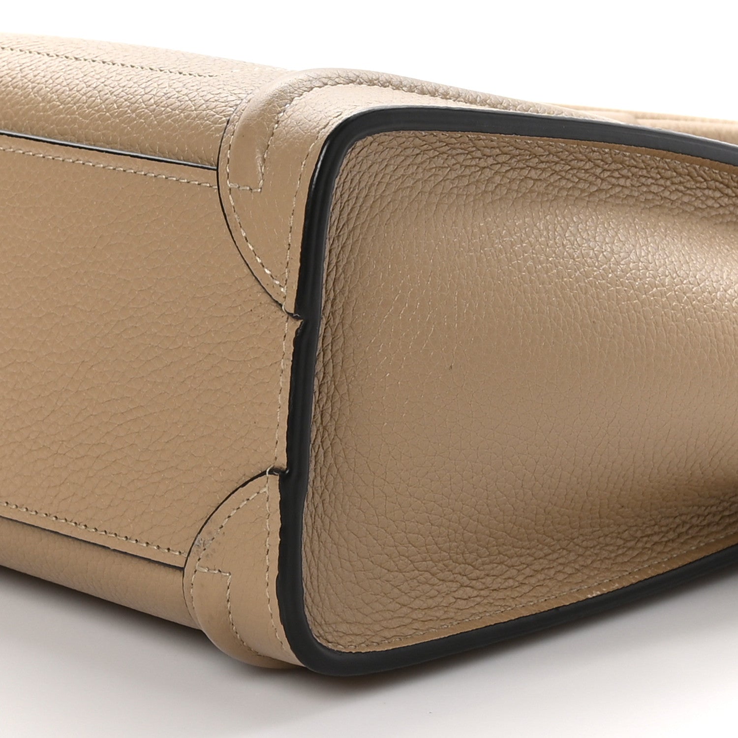 Celine Drummed Calfskin Nano Luggage Dune 9 of 10