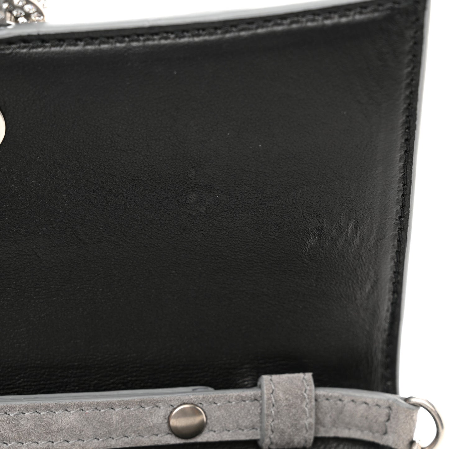 Strass Suede Hourglass Chain Bag Smoke Grey Crystal