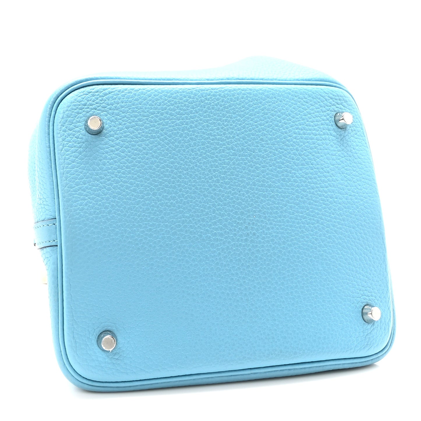Taurillon Clemence Swift Eclat Picotin Lock 22 MM  Bleu Du Nord Rouge De Coeur