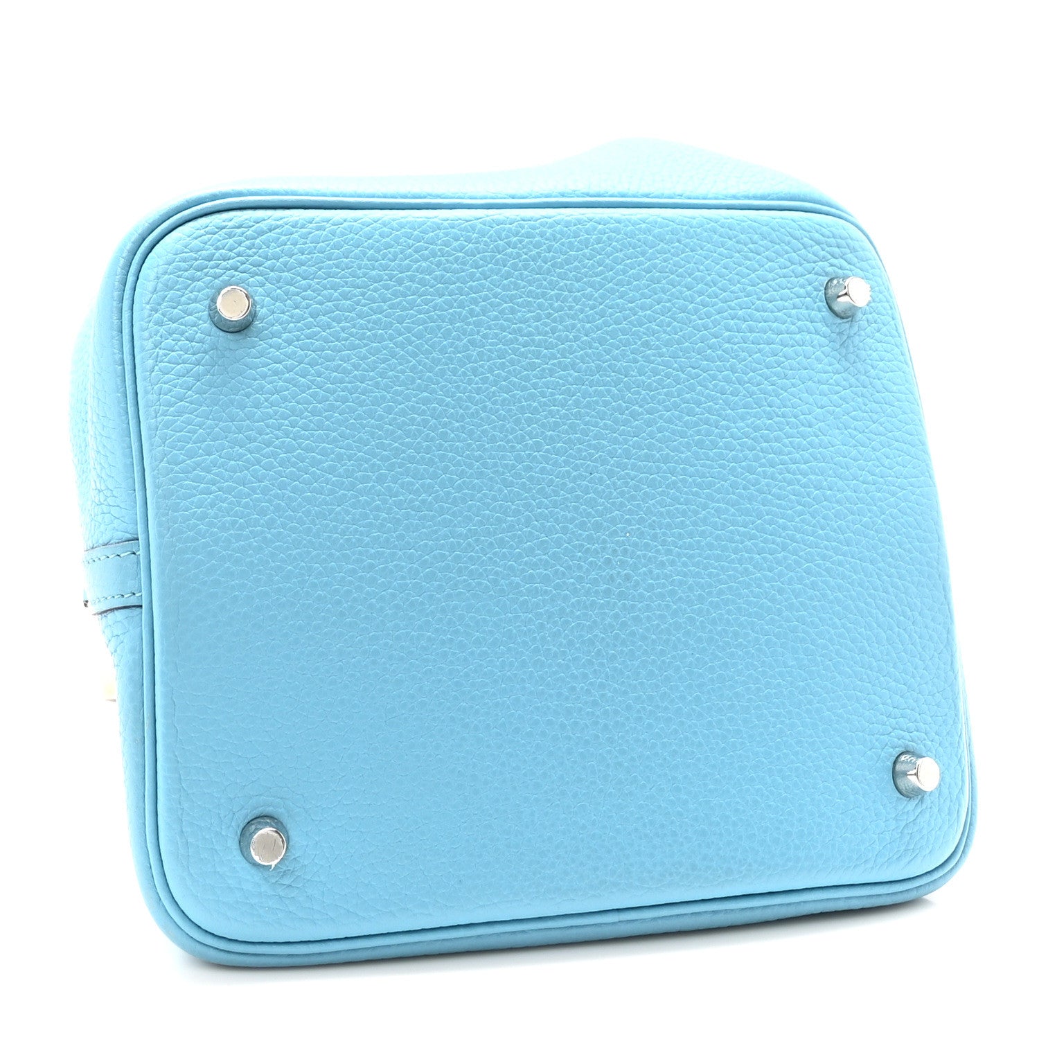Hermes Taurillon Clemence Swift Eclat Picotin Lock 22 MM  Bleu Du Nord Rouge De Coeur 4 of 10