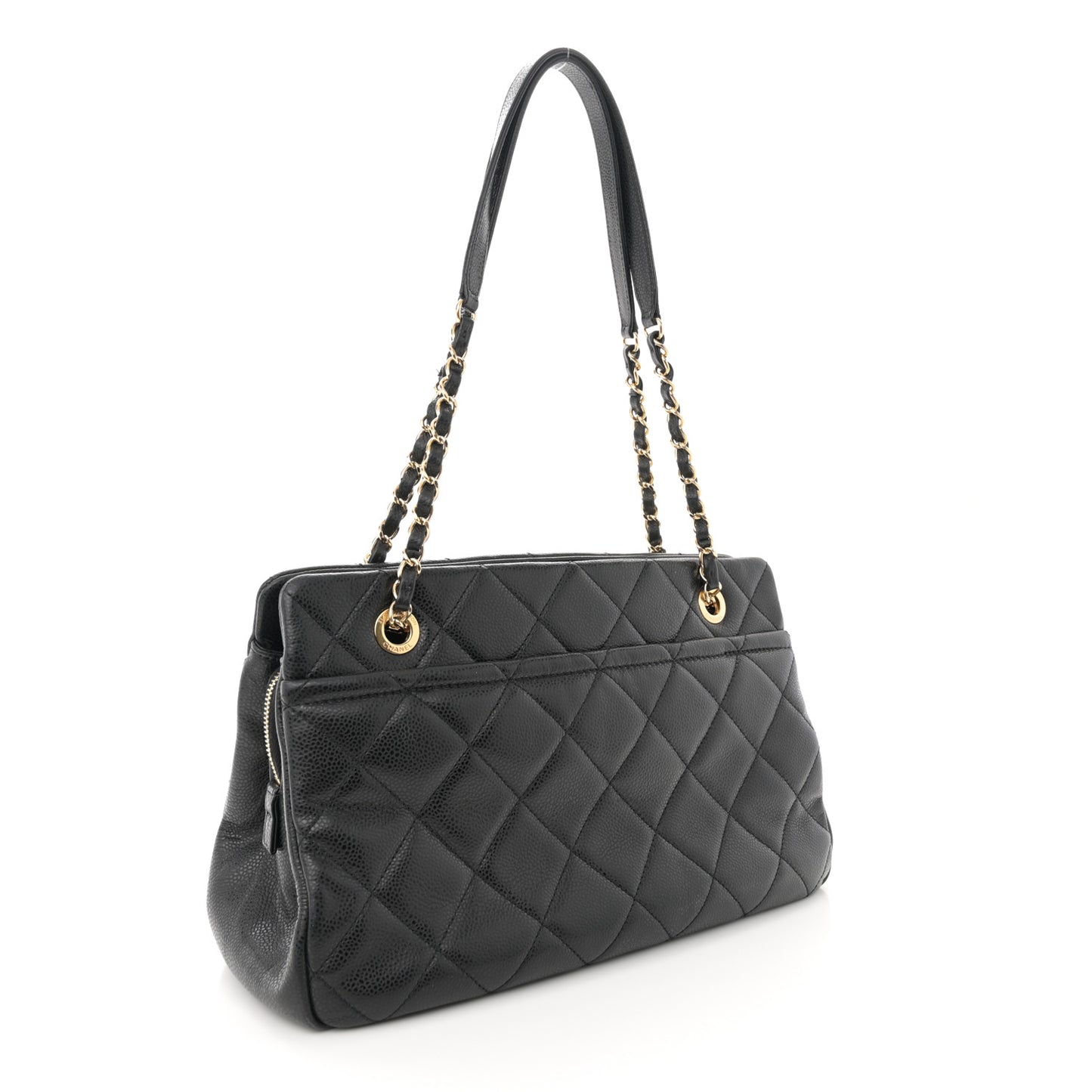 Caviar Quilted Timeless CC Soft Tote Black
