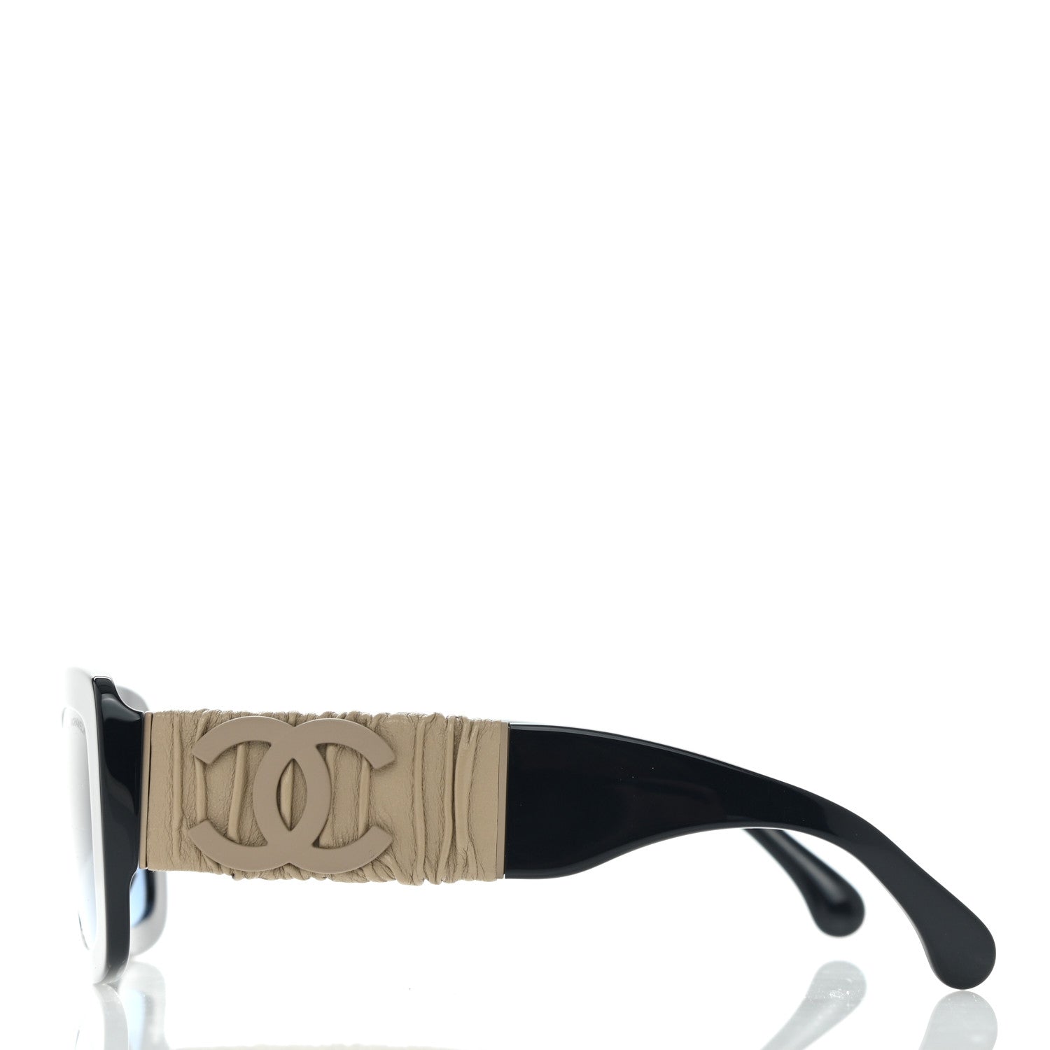 Chanel Acetate Calfskin Square Sunglasses 5473-Q-A Black Beige 3 of 8
