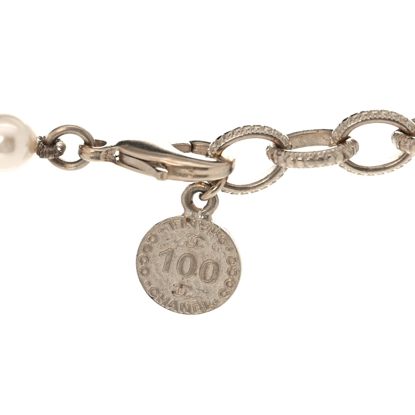 Pearl CC 100th Anniversary Necklace Light Gold