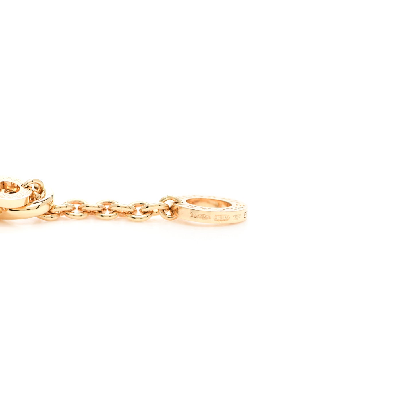 18K Yellow Gold Diamond BVLGARI BVLGARI Circle Pendant Necklace