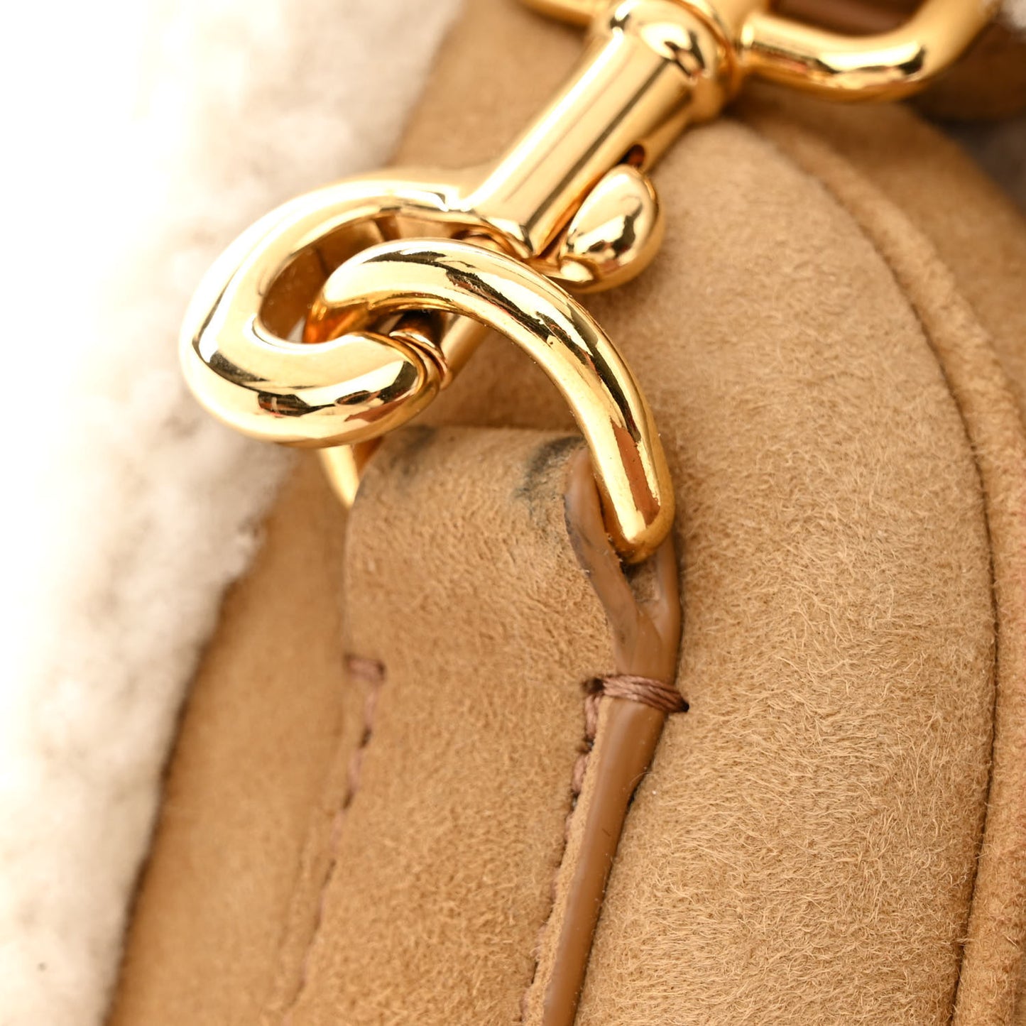Suede Shearling Medium Bobby Flap Natural