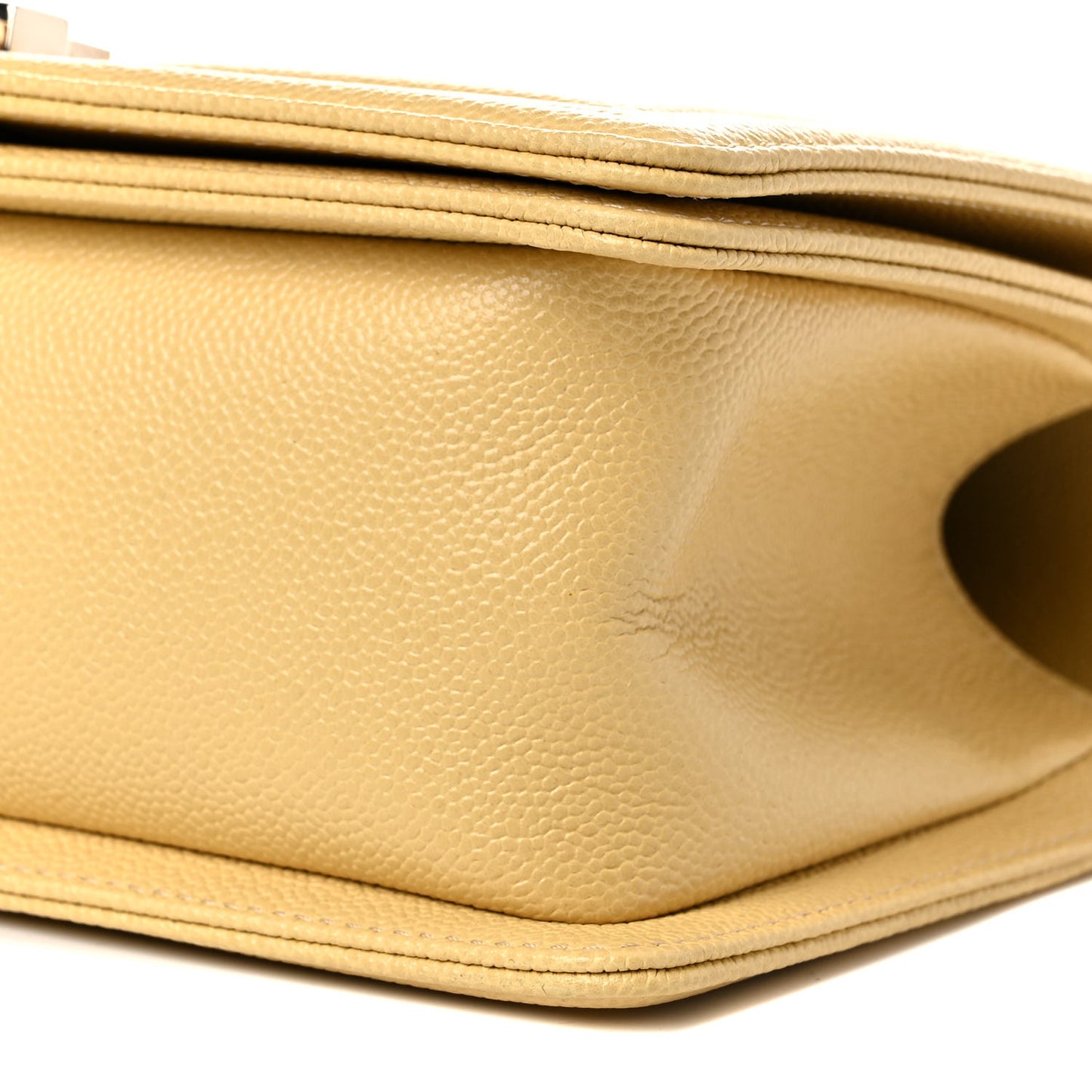 Caviar Quilted Medium Boy Flap Yellow
