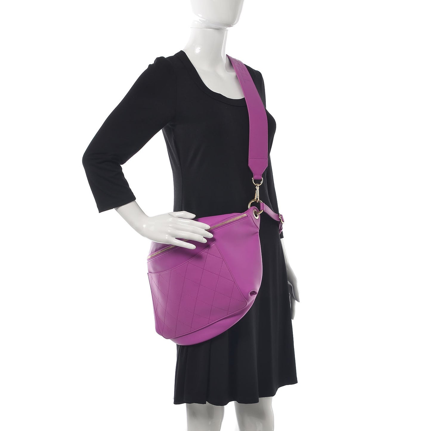 X PHARRELL WILLIAMS Lambskin Oversized Waist Belt Bag Fuchsia