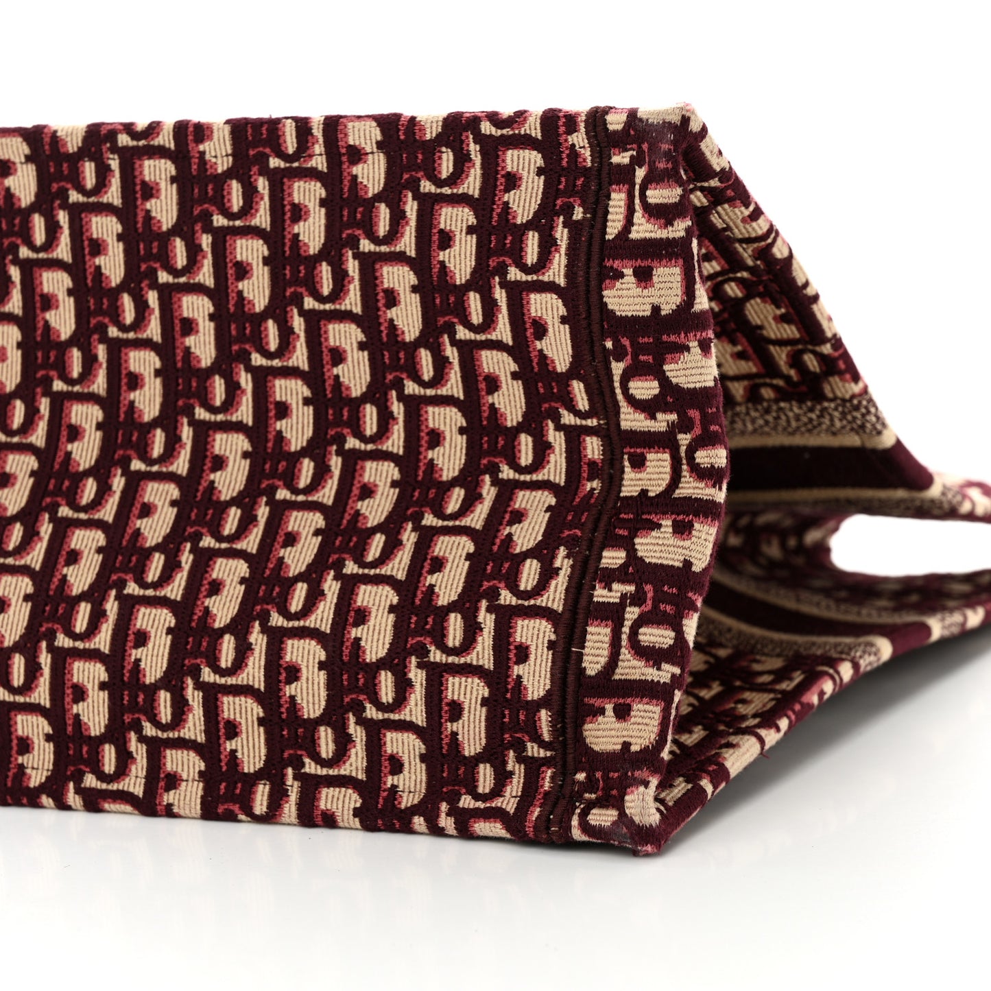 CHRISTIAN DIOR Oblique Large Book Tote Burgundy Multicolor