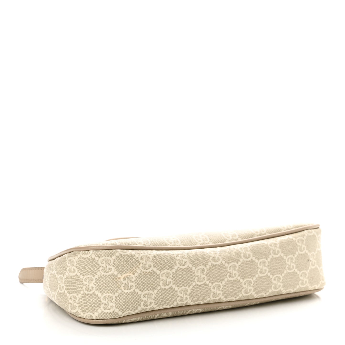 GG Supreme Monogram Textured Dollar Calfskin Small Ophidia Hobo Beige Mystic White Oatmeal