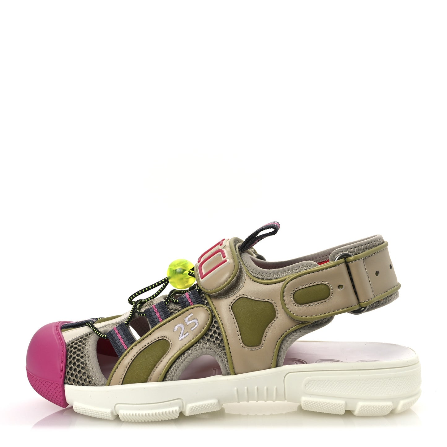 Mesh Fabric Tinsel Sport Sandals 36.5 Loess Sand Box Pink