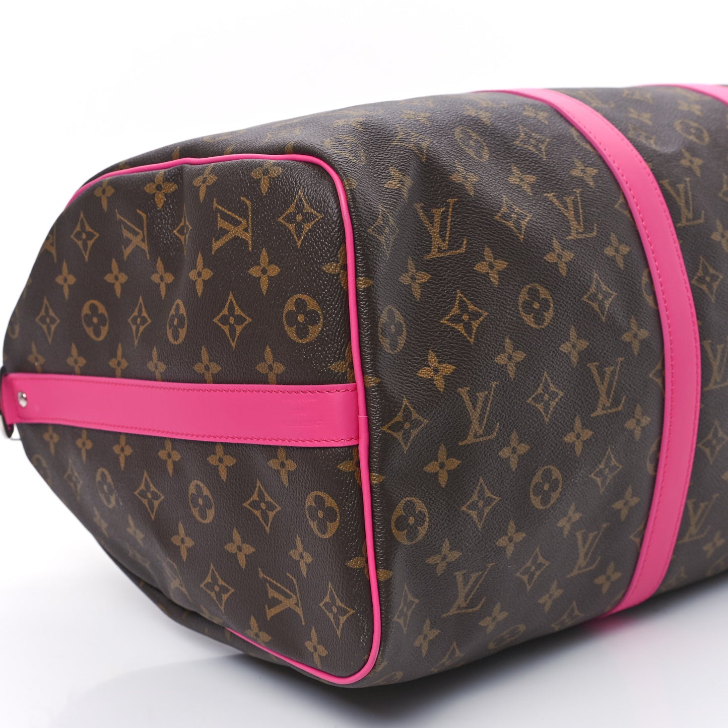 Monogram Macassar Keepall Bandouliere 50 Fuchsia