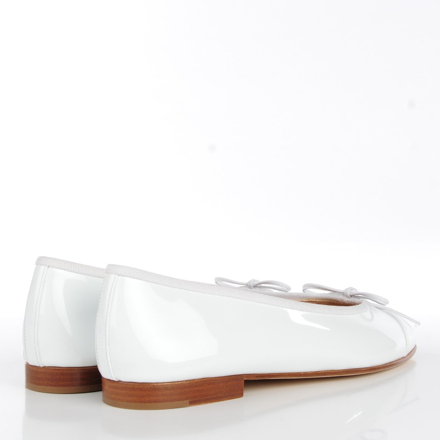 Patent CC Cap Toe Ballerina Flats 37.5 White
