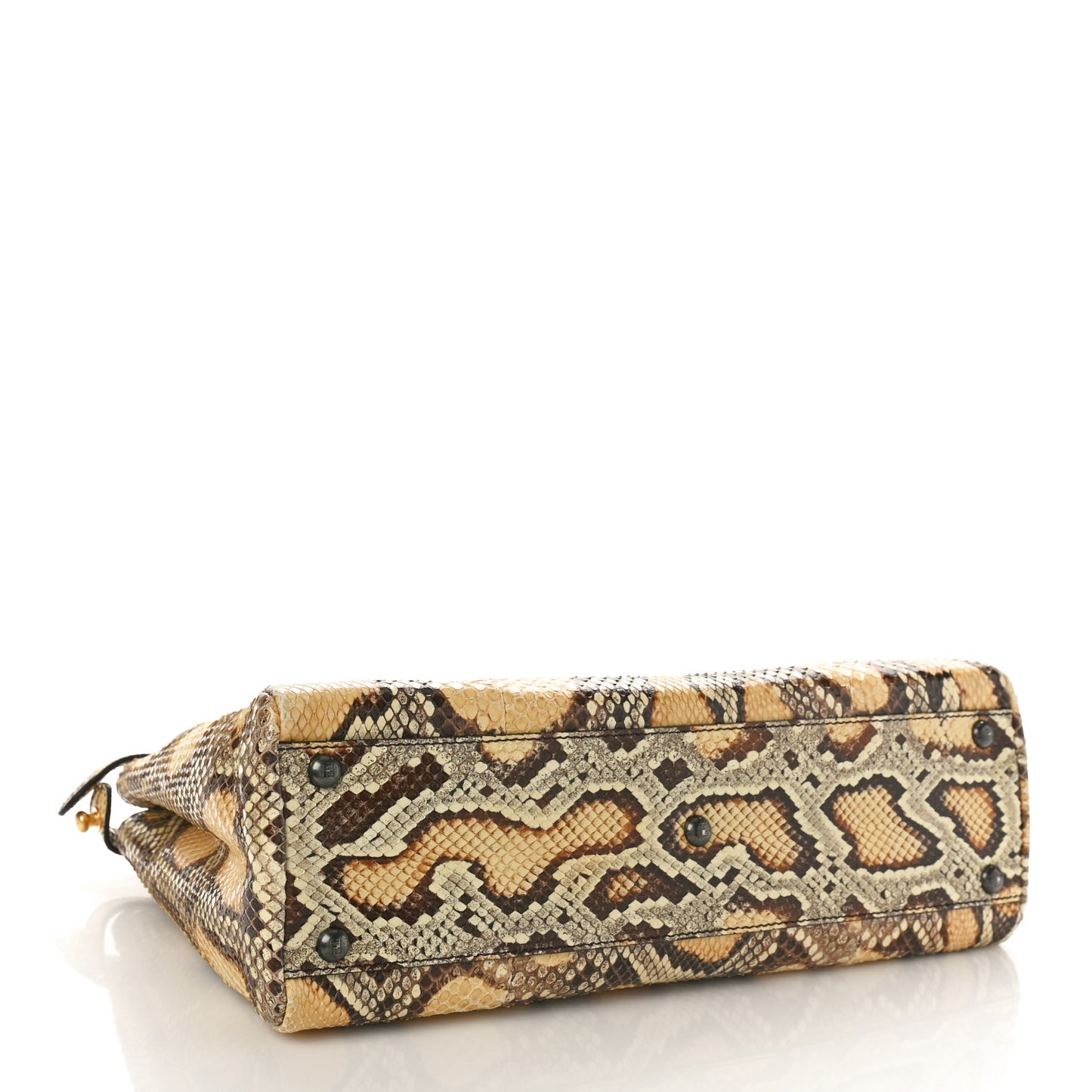 Snakeskin Medium Peekaboo Iconic Satchel Tan