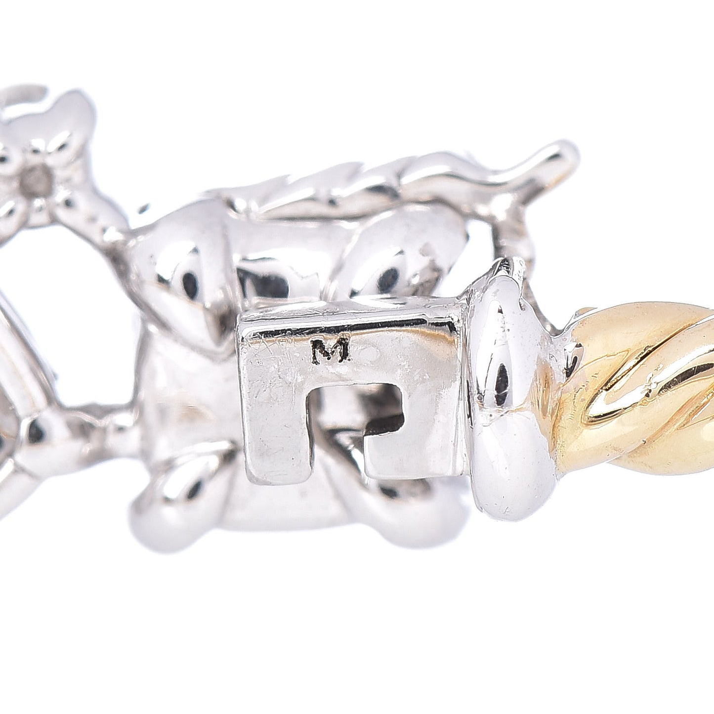 18K Yellow White Gold Diamond Precious Chatelaine Bracelet