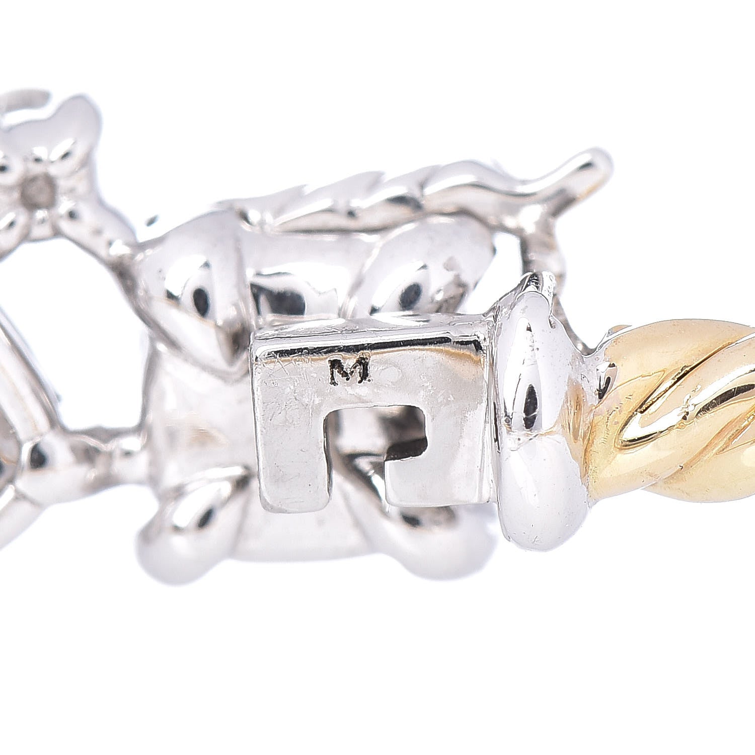 David Yurman 18K Yellow White Gold Diamond Precious Chatelaine Bracelet 5 of 6