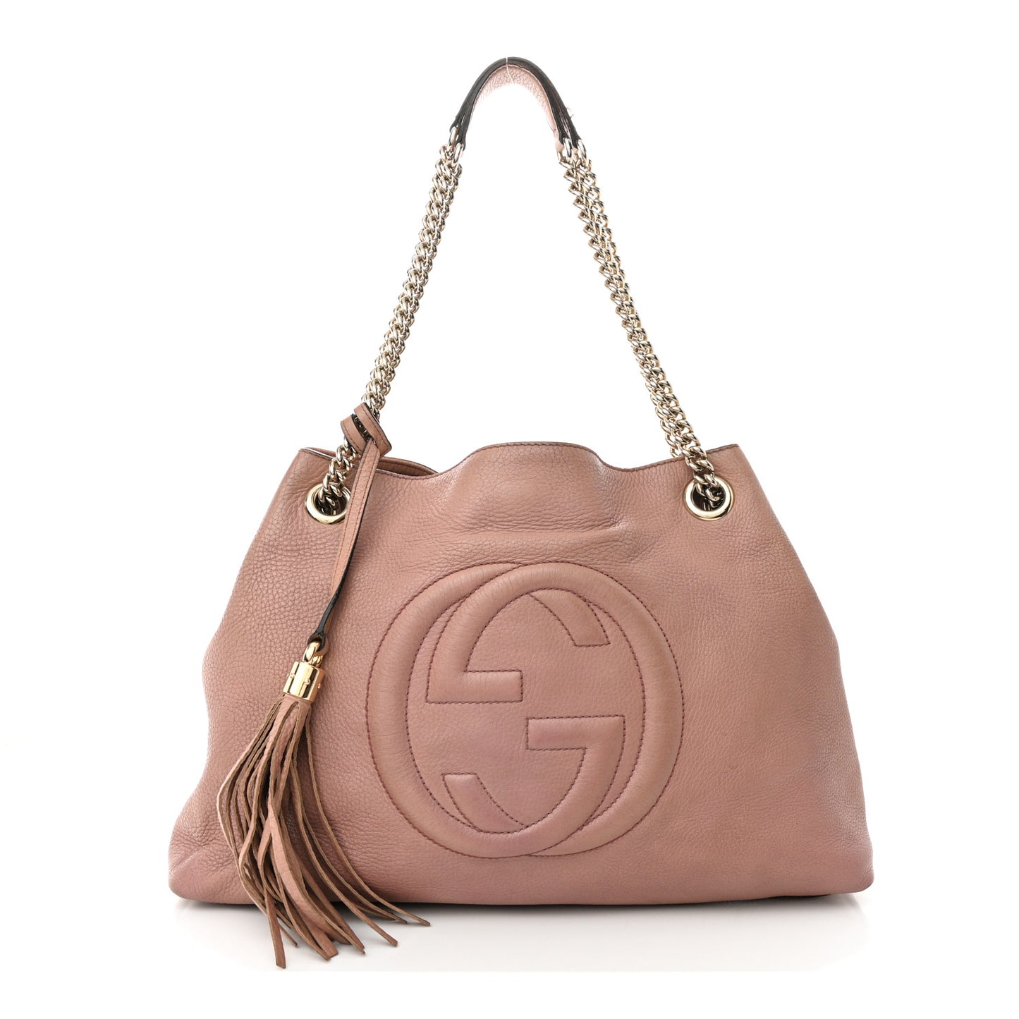 Pebbled Calfskin Medium Soho Chain Shoulder Bag Dark Cipria