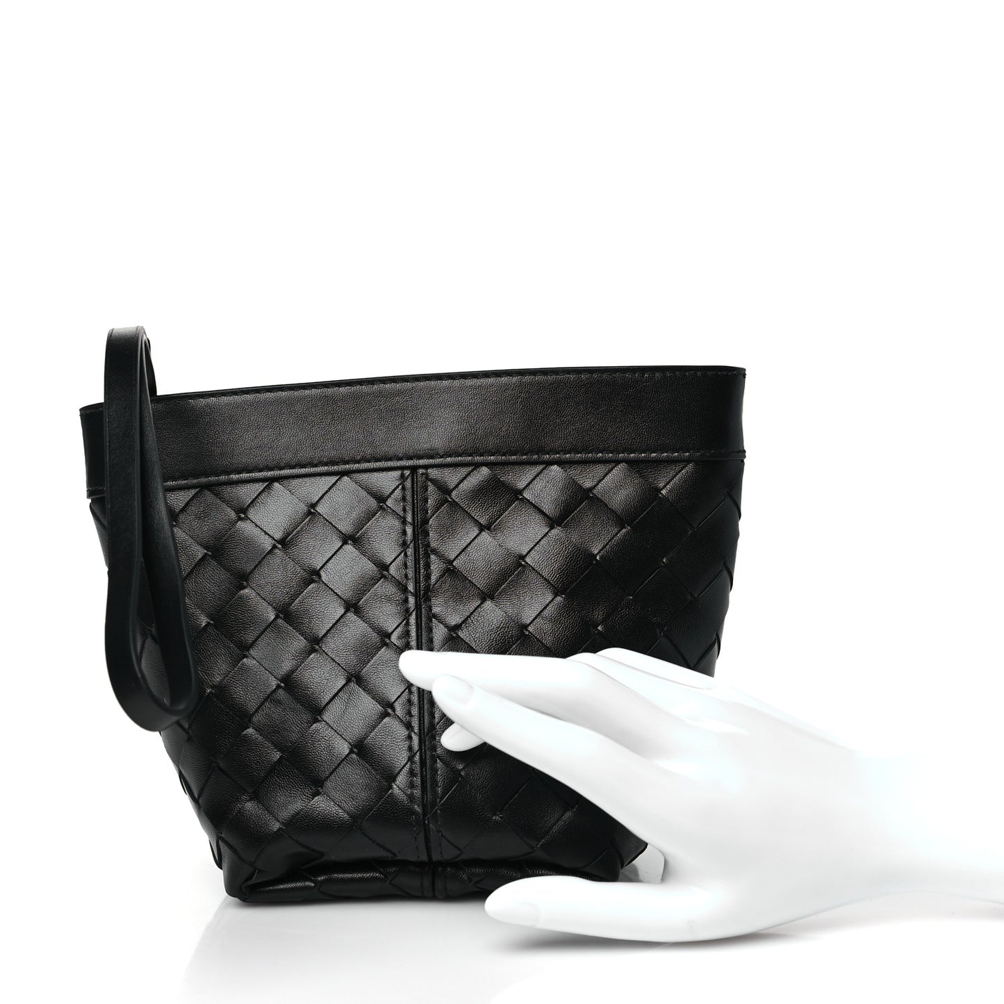 Nappa Intrecciato Small Flip Flap Pouch Black