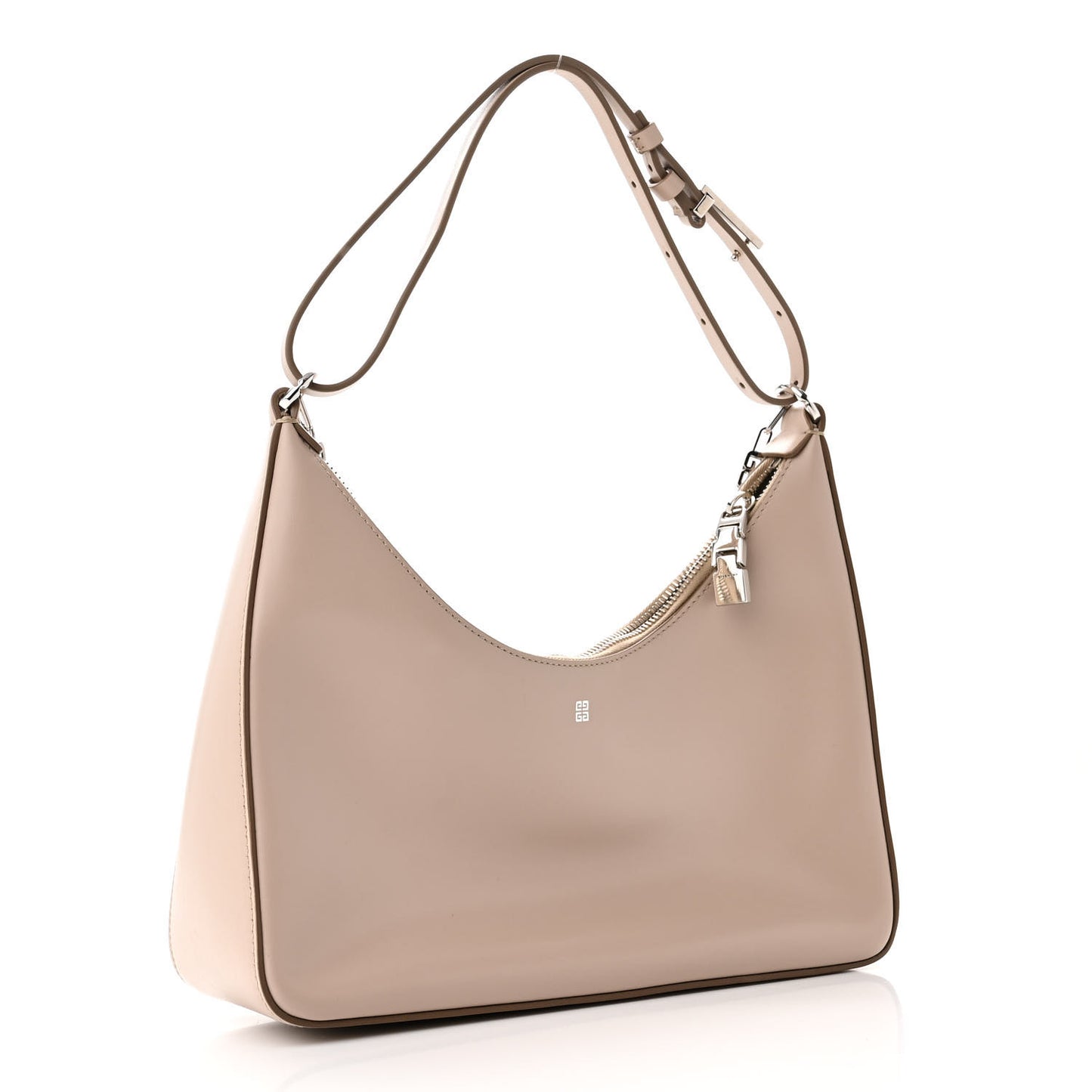 Smooth Calfskin Small Moon Cut Out Shoulder Bag Dune