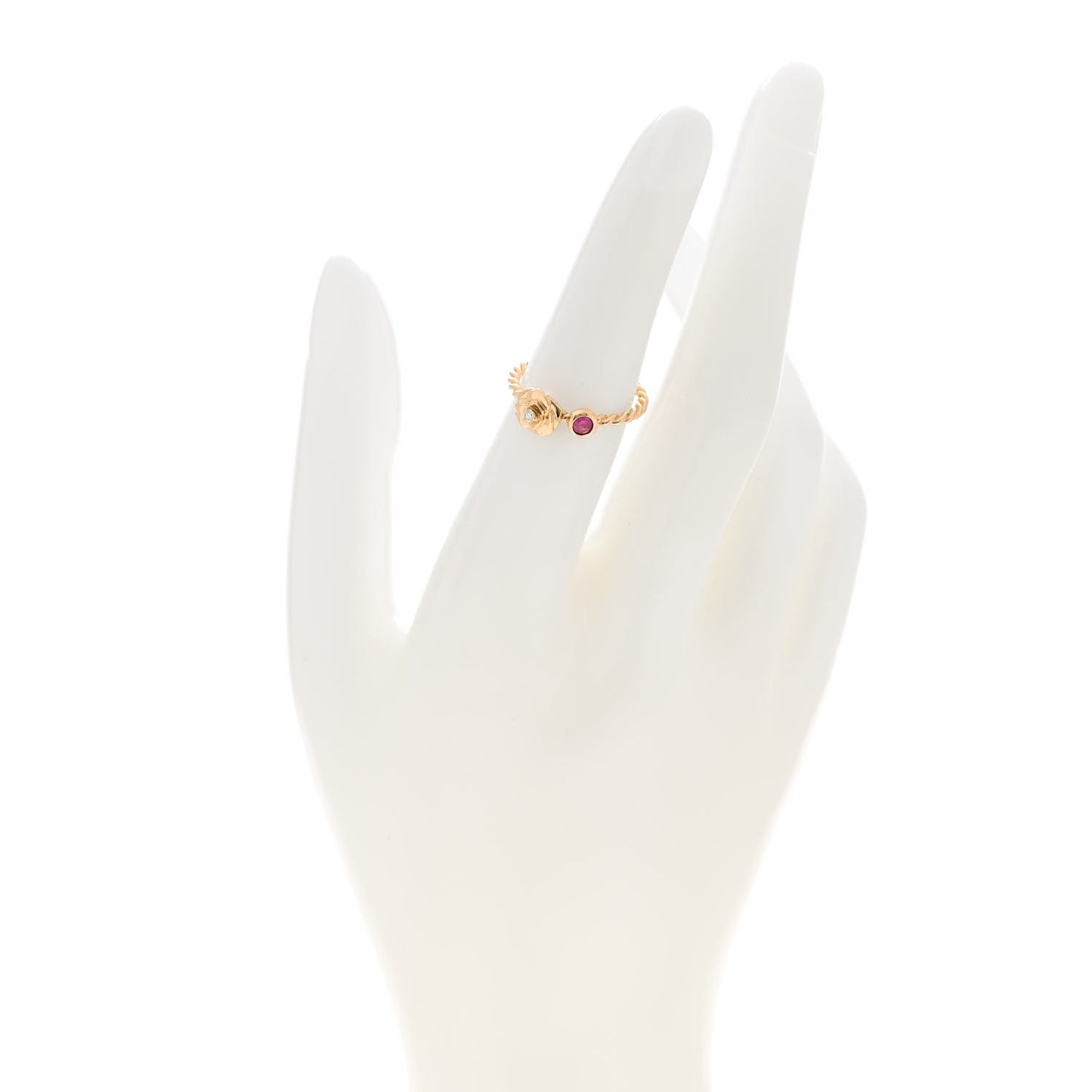 18K Rose Gold Diamond Pink Sapphire Rose Ring 51 5.75