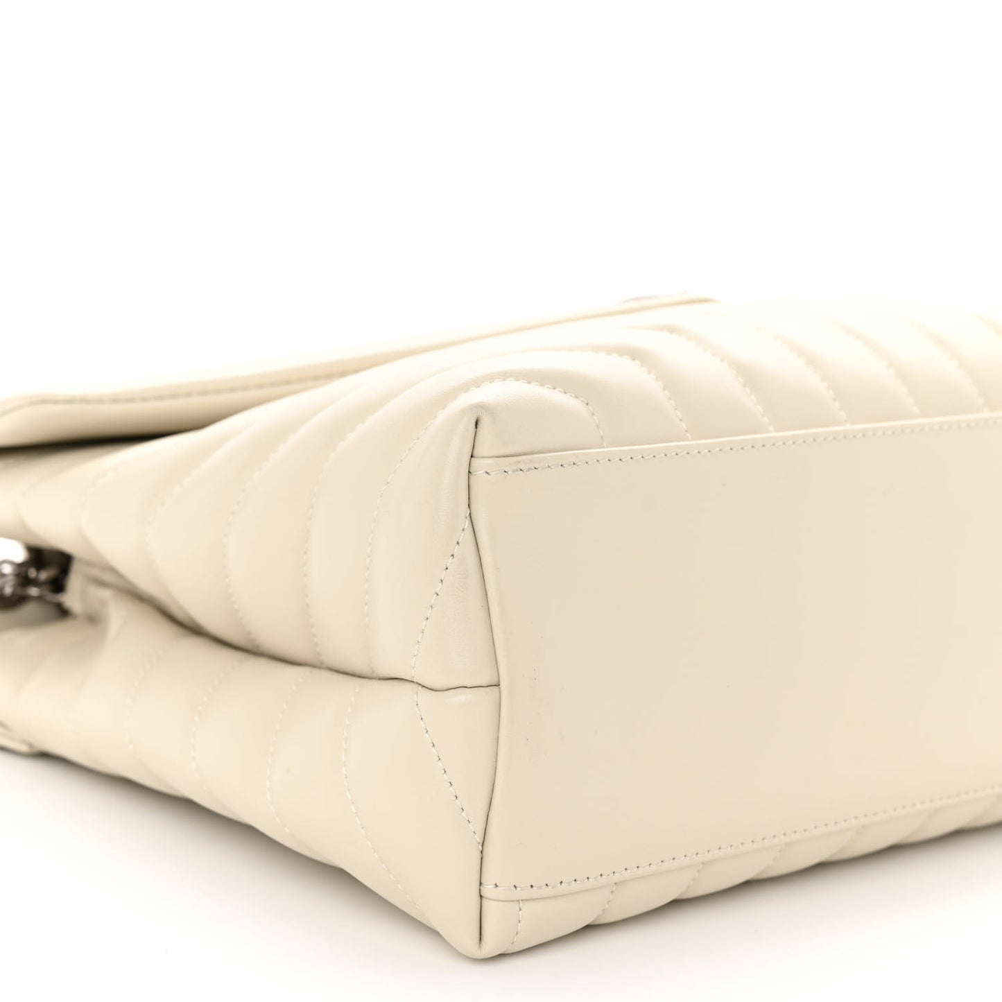 Calfskin Y Quilted Monogram Medium Loulou Chain Satchel Crema Soft