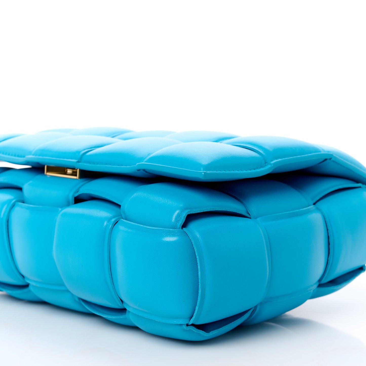 Nappa Maxi Intreccio Padded Cassette Crossbody Bag Pool