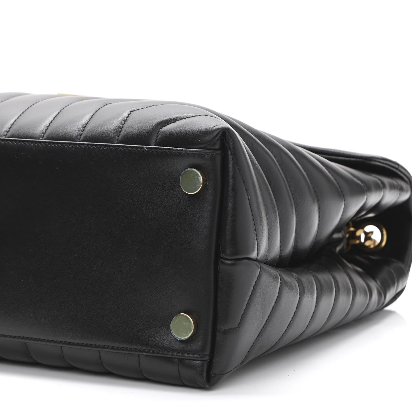 Calfskin Y Quilted Monogram Large Loulou Chain Satchel Black
