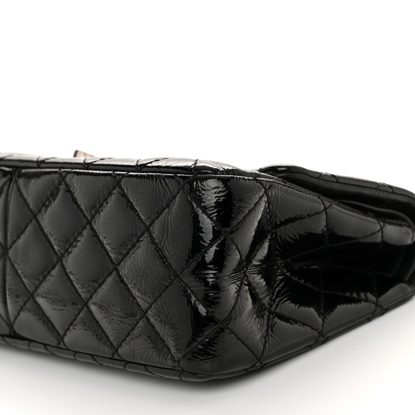 Distressed Patent Quilted 2.55 Reissue 226 Flap Black