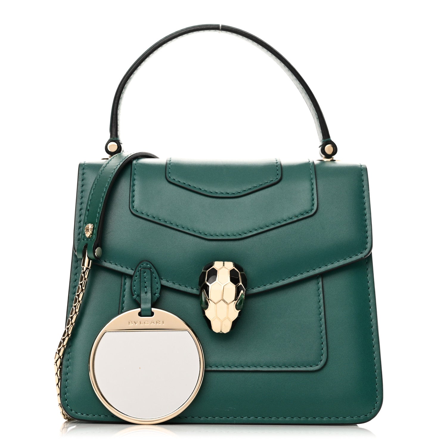 Bulgari Calfskin Serpenti Forever Top Handle Emerald Green 3 of 10