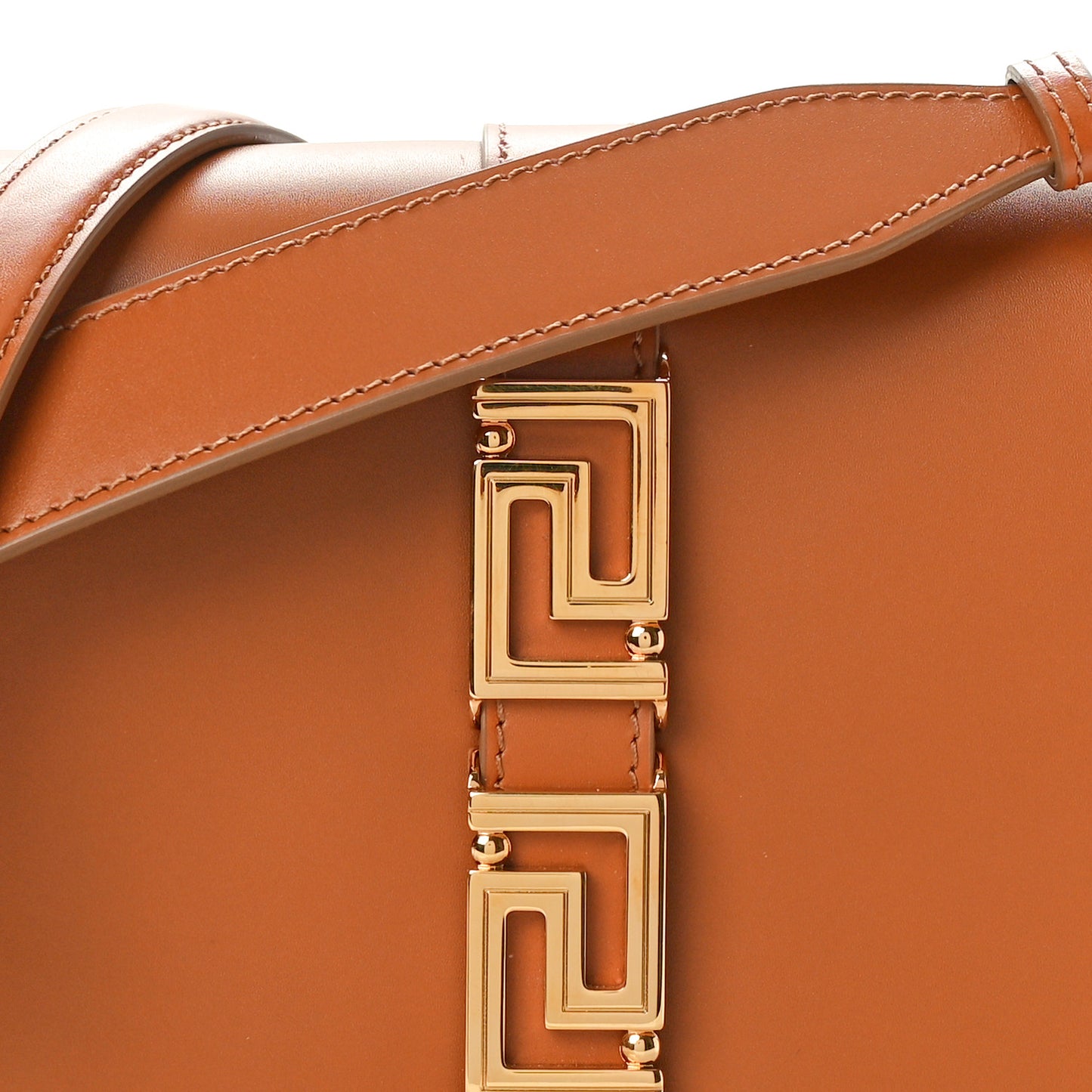 Calfskin Medium Greca Goddess Shoulder Bag Caramel