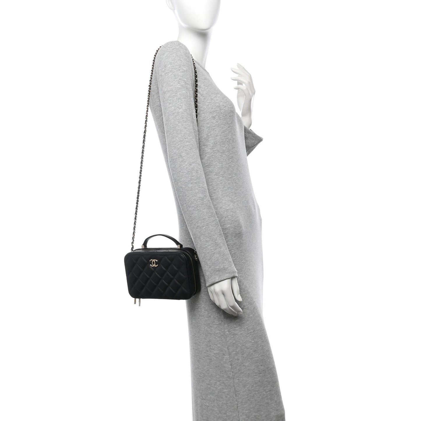 Caviar Quilted Vanity Case Black