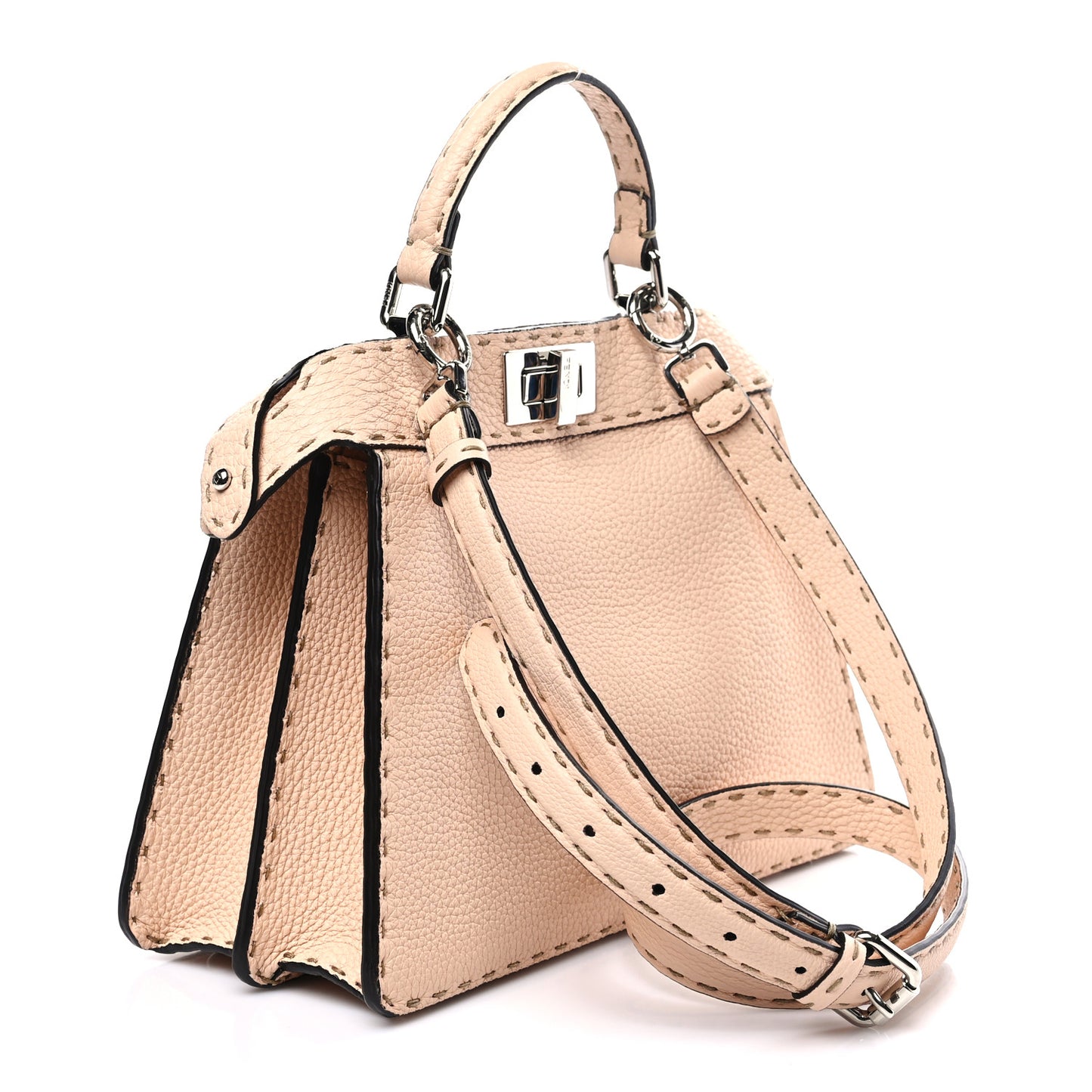 Cuoio Romano Selleria Chamois Small Peekaboo I SEE U Satchel Cipria