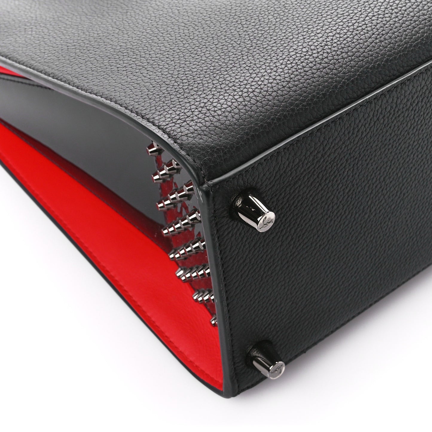 Calfskin Empire Patent Studded Medium Paloma Black