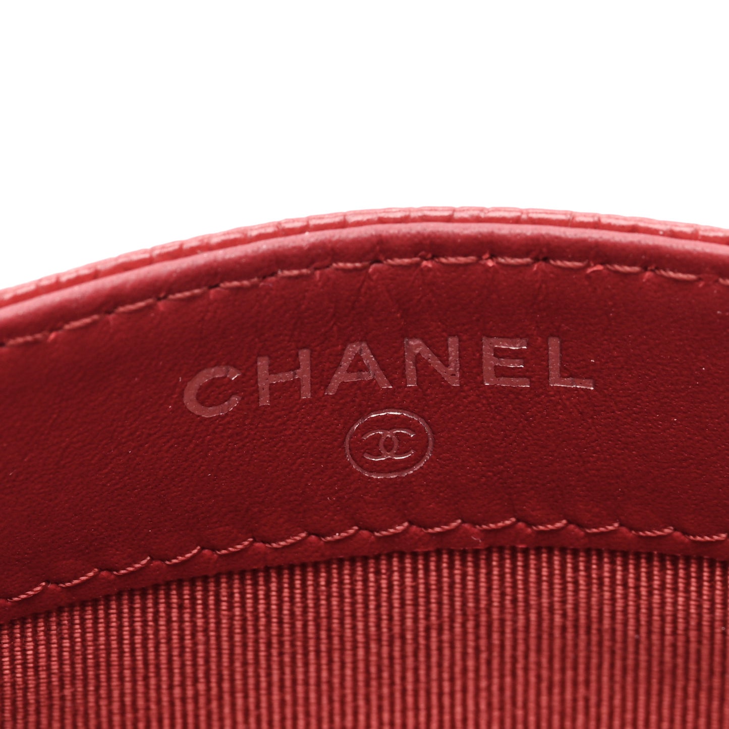 Caviar Quilted Card Holder Red