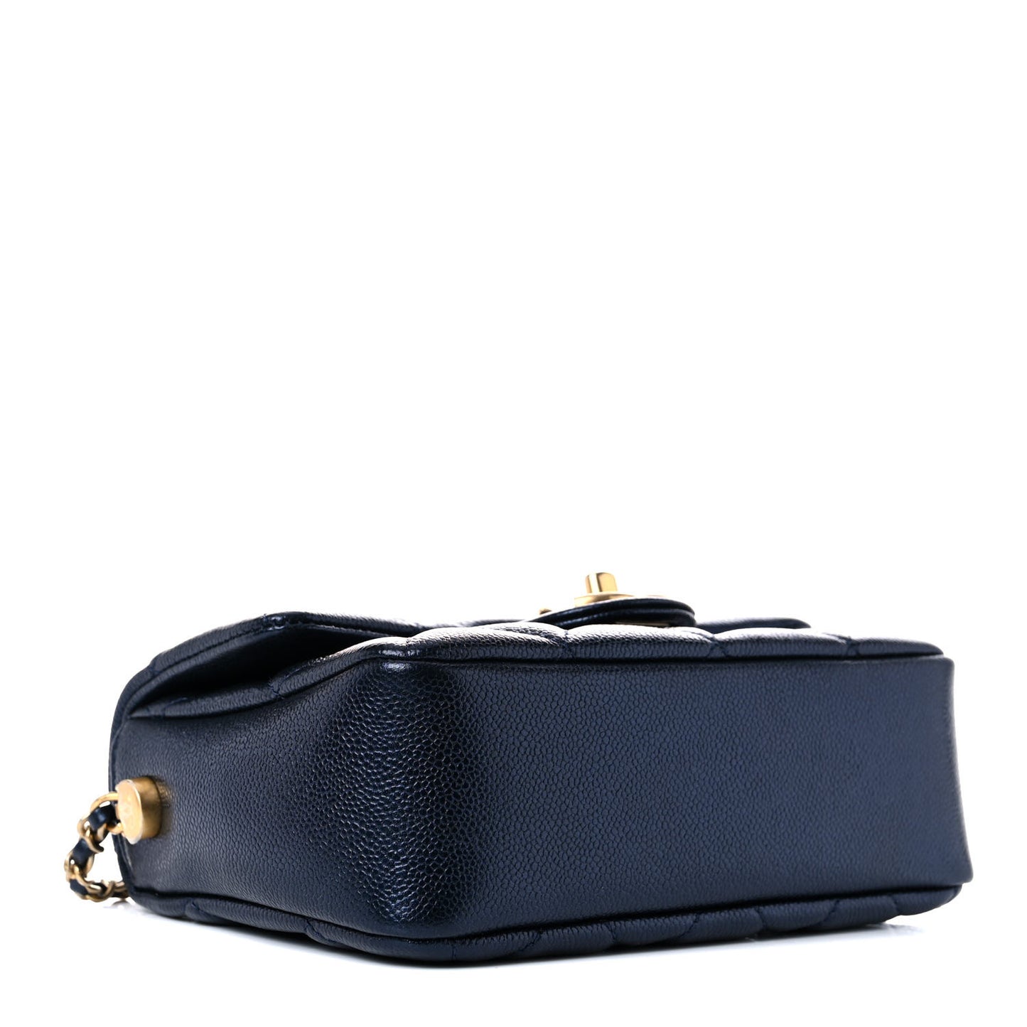 Iridescent Caviar Quilted Mini My Perfect Flap Dark Blue