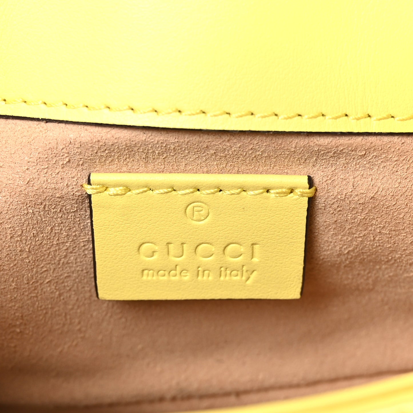 Calfskin Matelasse Super Mini GG Marmont Shoulder Bag Banana