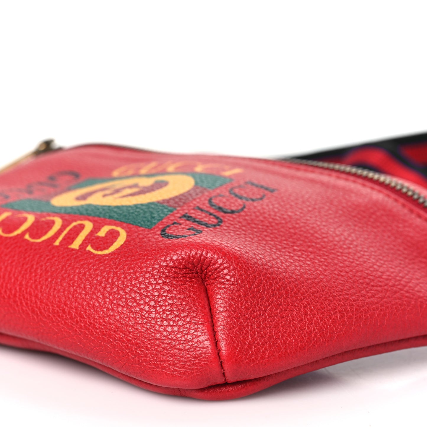 Grained Calfskin Logo Belt Bag Hibiscus Red