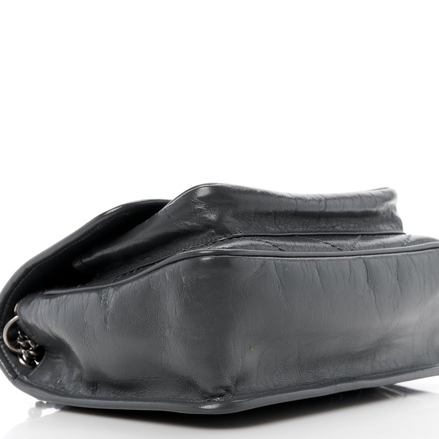 Saint Laurent Crinkled Calfskin Matelasse Monogram Baby Niki Chain Satchel Storm 10 of 11