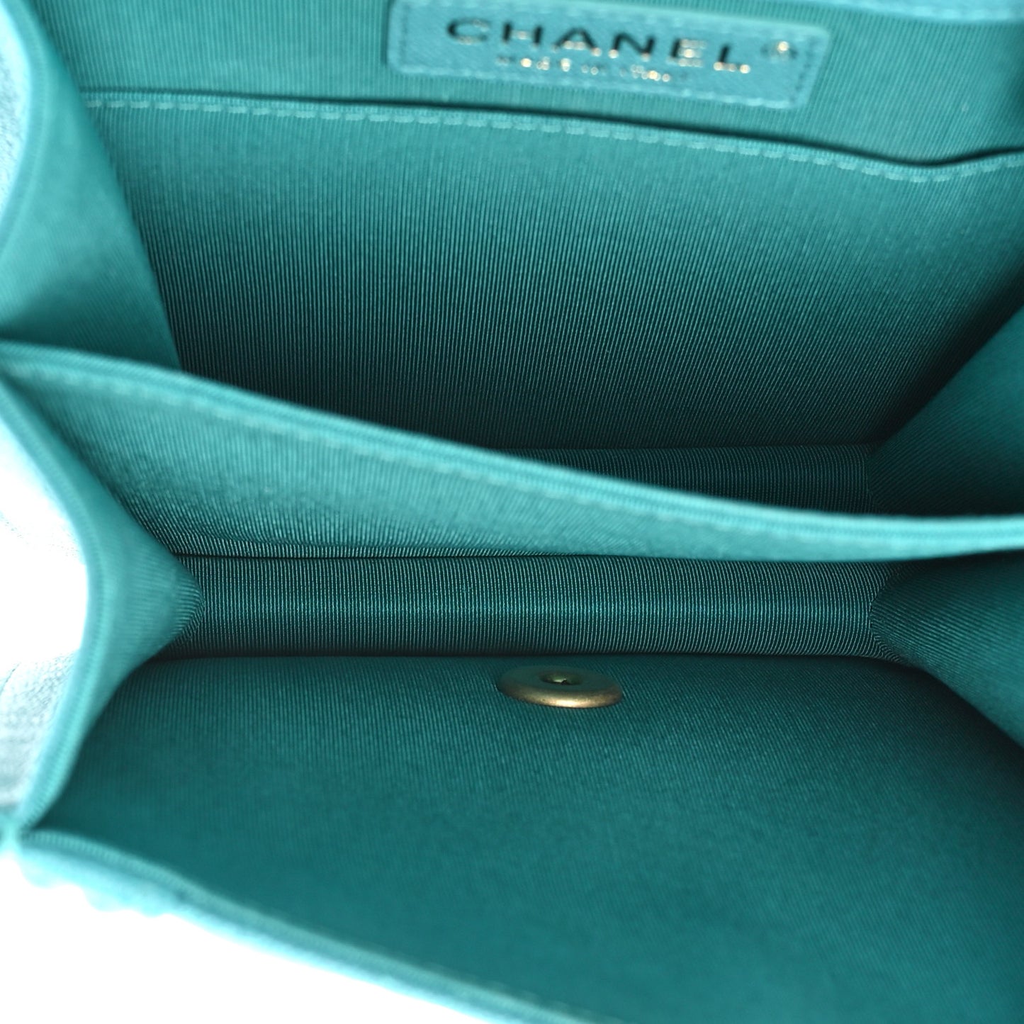 Caviar Quilted North South Boy Flap Turquoise