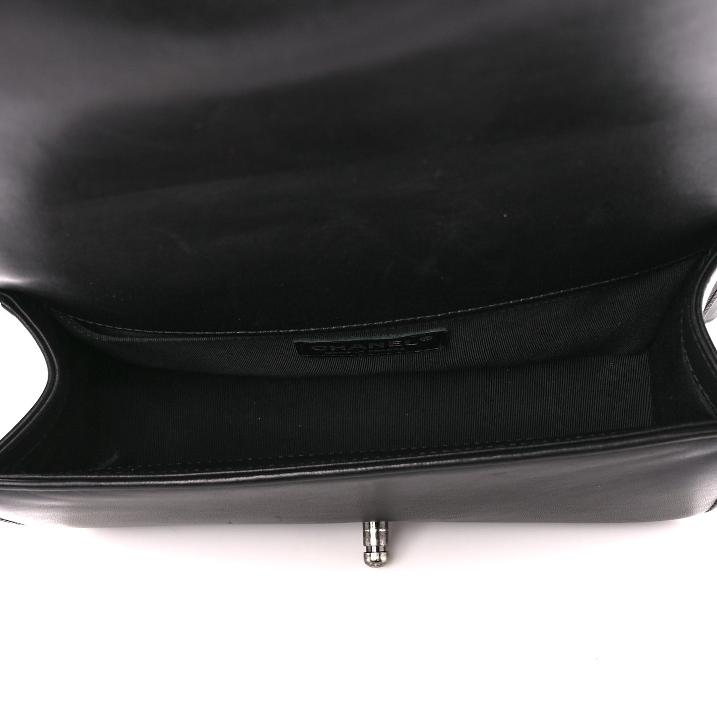 Lambskin Quilted Medium Boy Flap Black