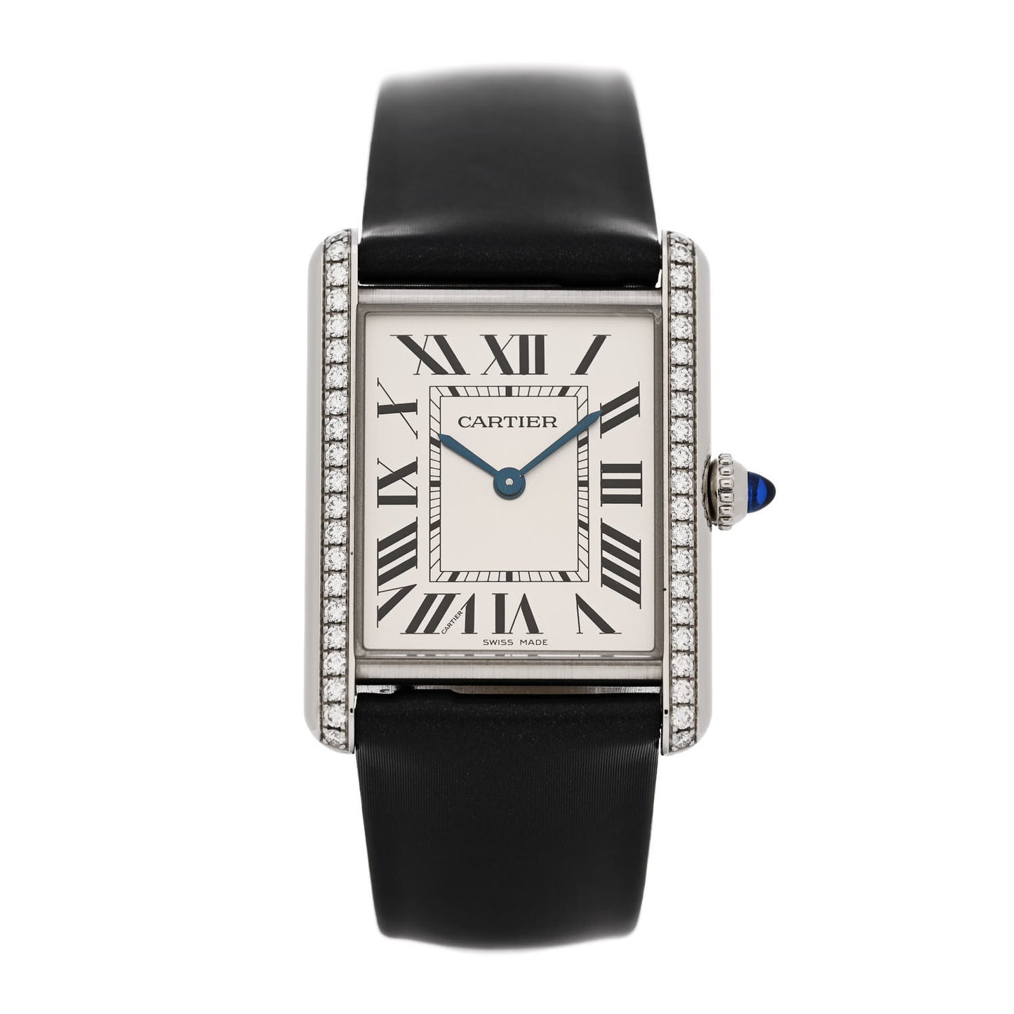 Stainless Steel Satin Diamond 25mm Must de Cartier Tank Quartz Watch