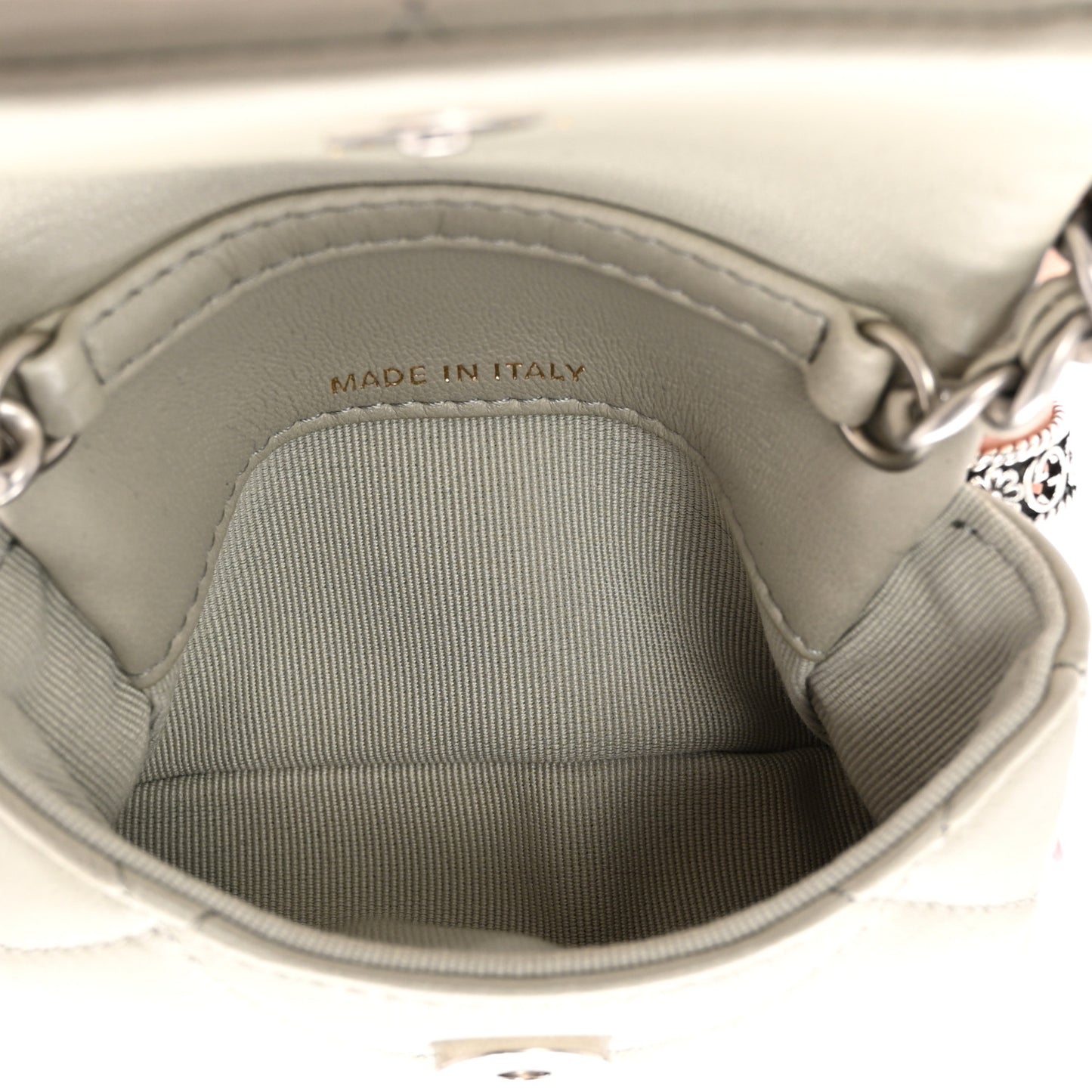 Lambskin Quilted Chanel 19 Flap Belt Bag Grey