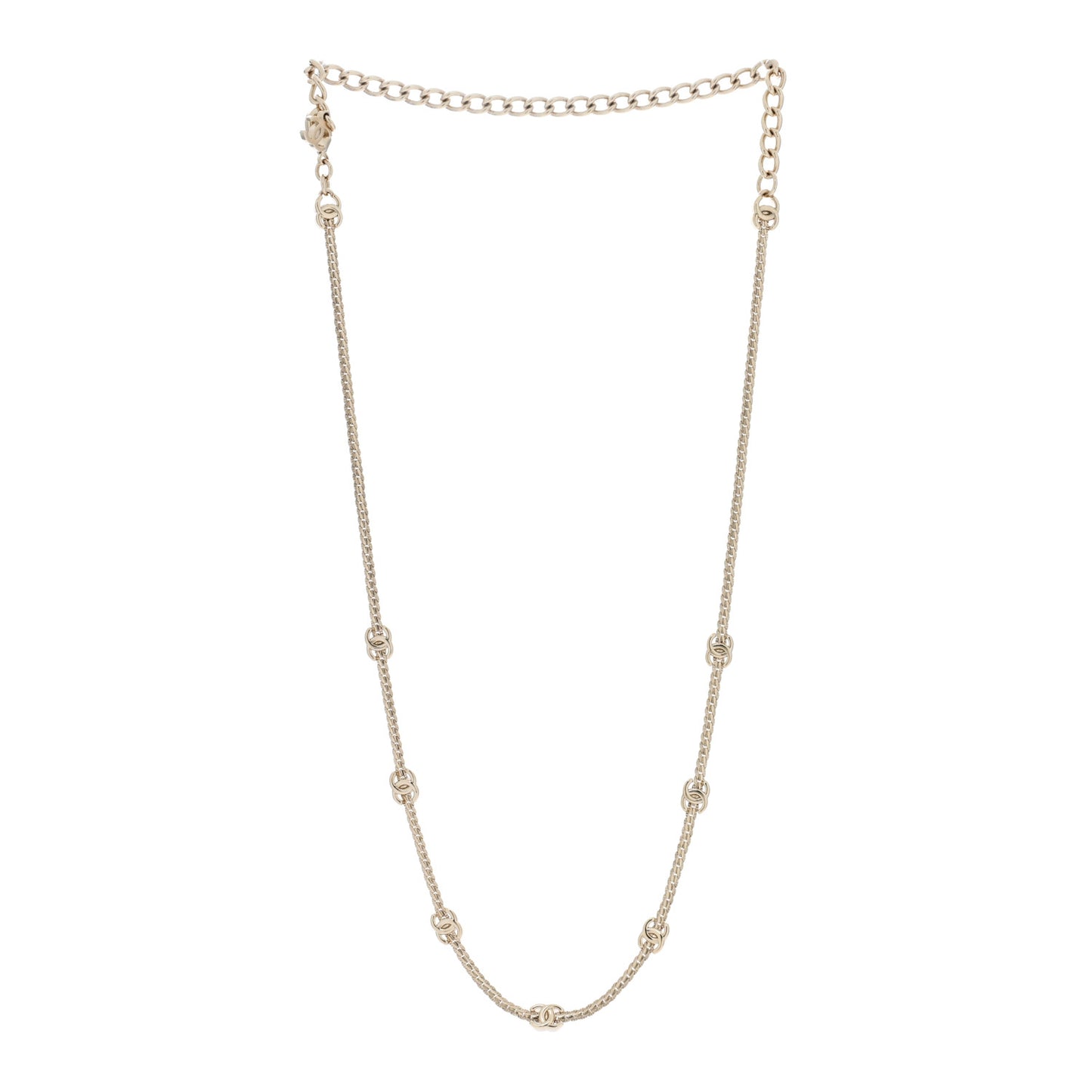 Metal CC Short Chain Necklace Gold