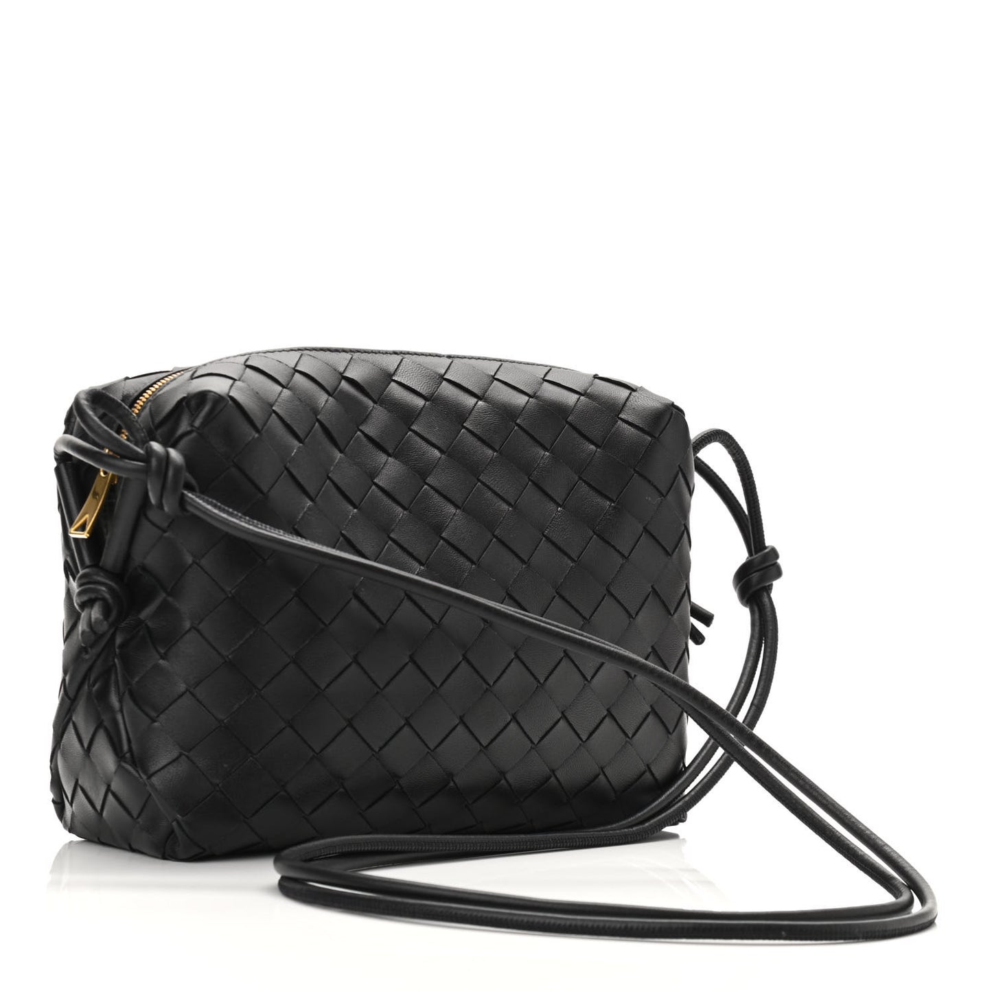 Nappa Intrecciato Small Loop Camera Bag Black